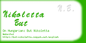 nikoletta but business card